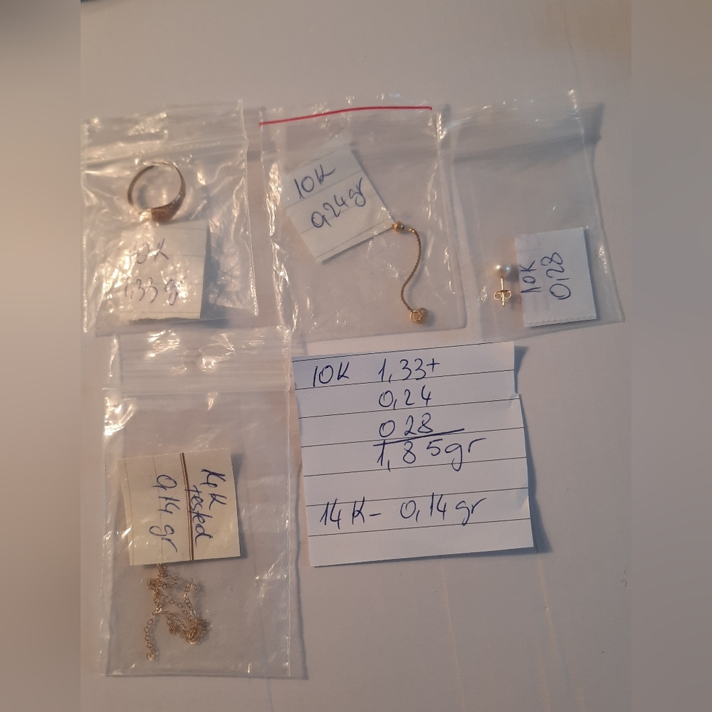 10 K And 14 K Solid Gold Jewelry Lot Scrap